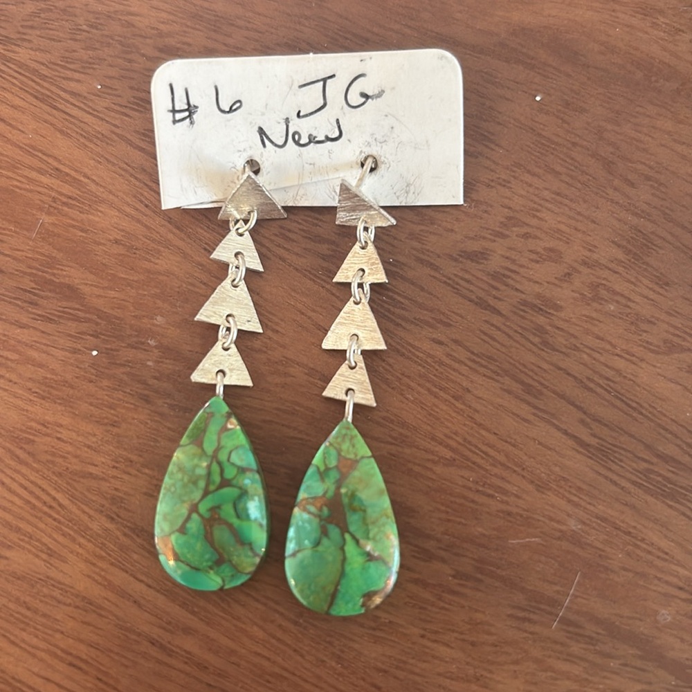 Silver and turquoise drop earrings